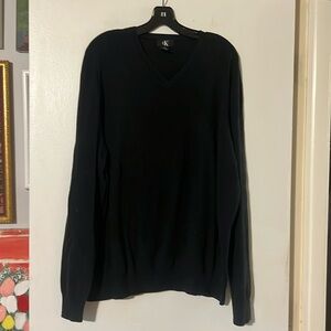 Calvin Klein mens black lightweight v-neck sweater